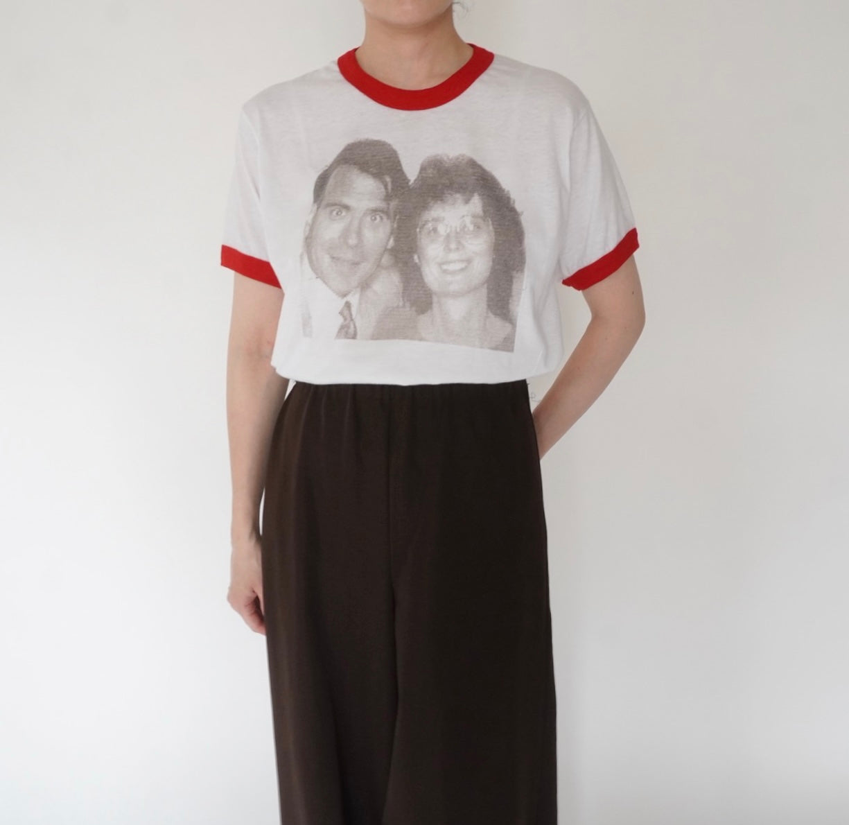 80s Photo Printed T-shirt Made in USA