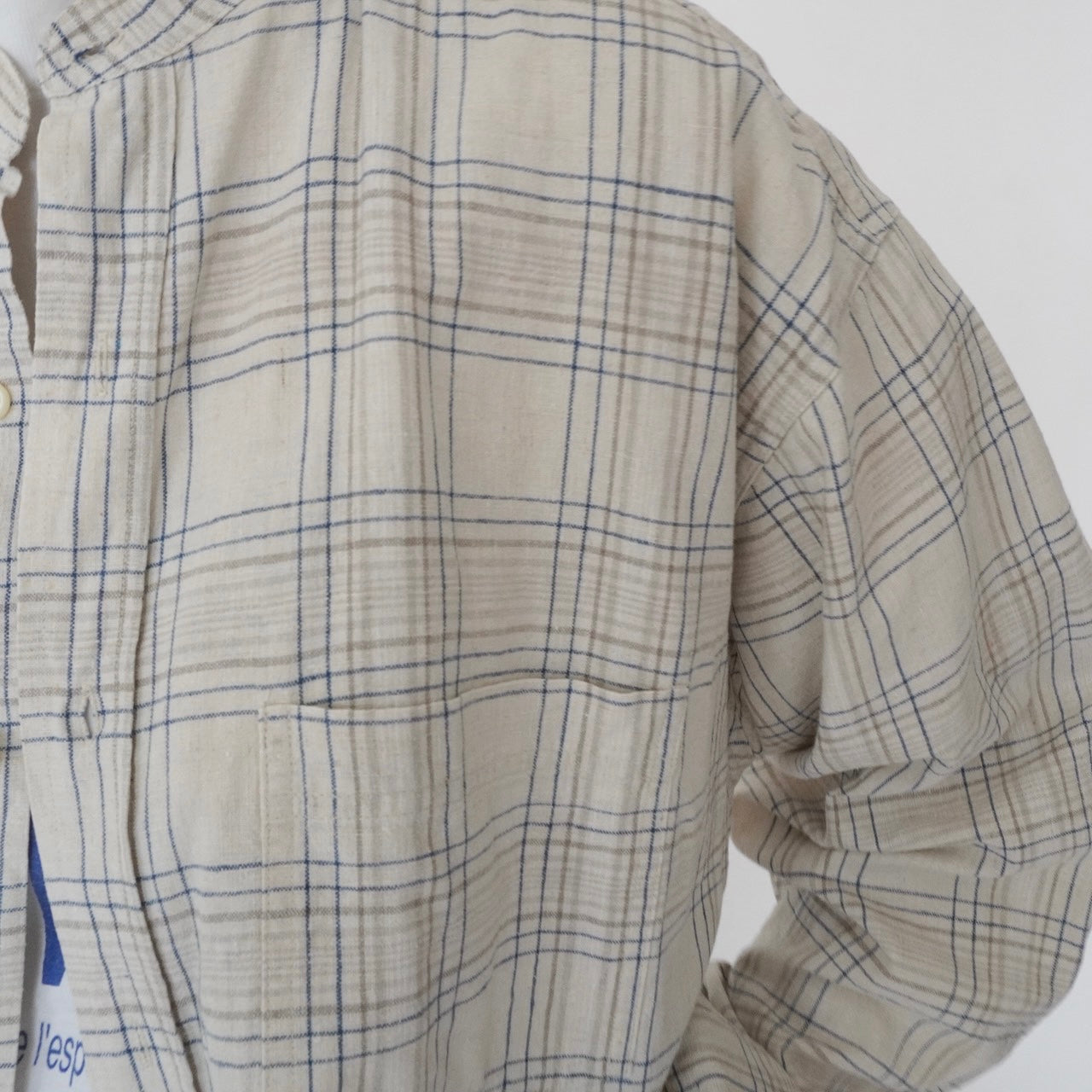 90s Linen Plaid Shirt