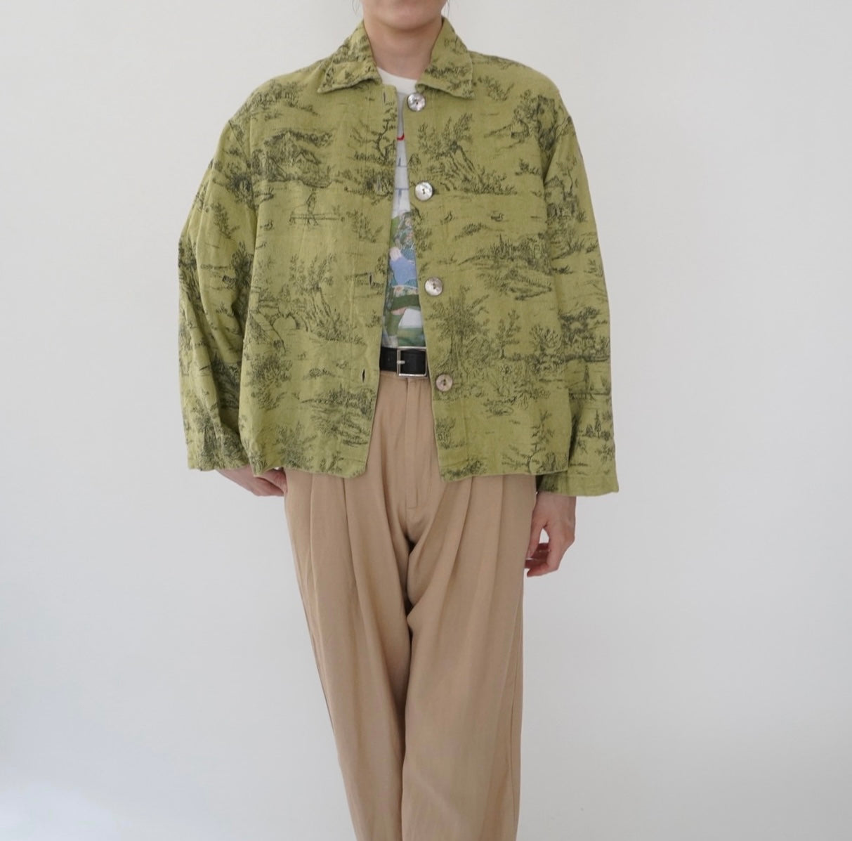 90s Pattern Shirt Jacket Made in USA