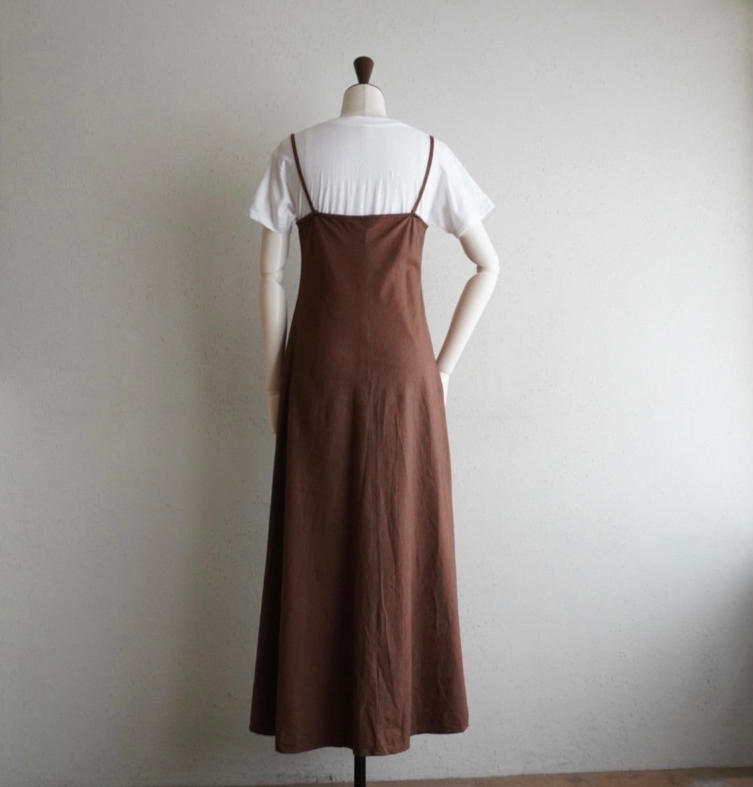 90s Brown Linen Dress Made in Italy