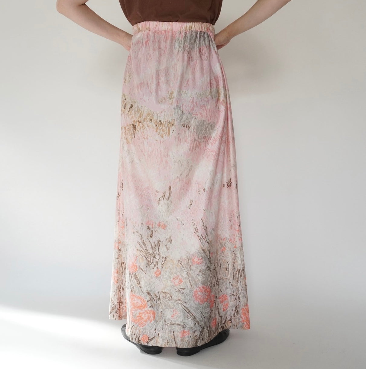 70s Printed Maxi Skirt