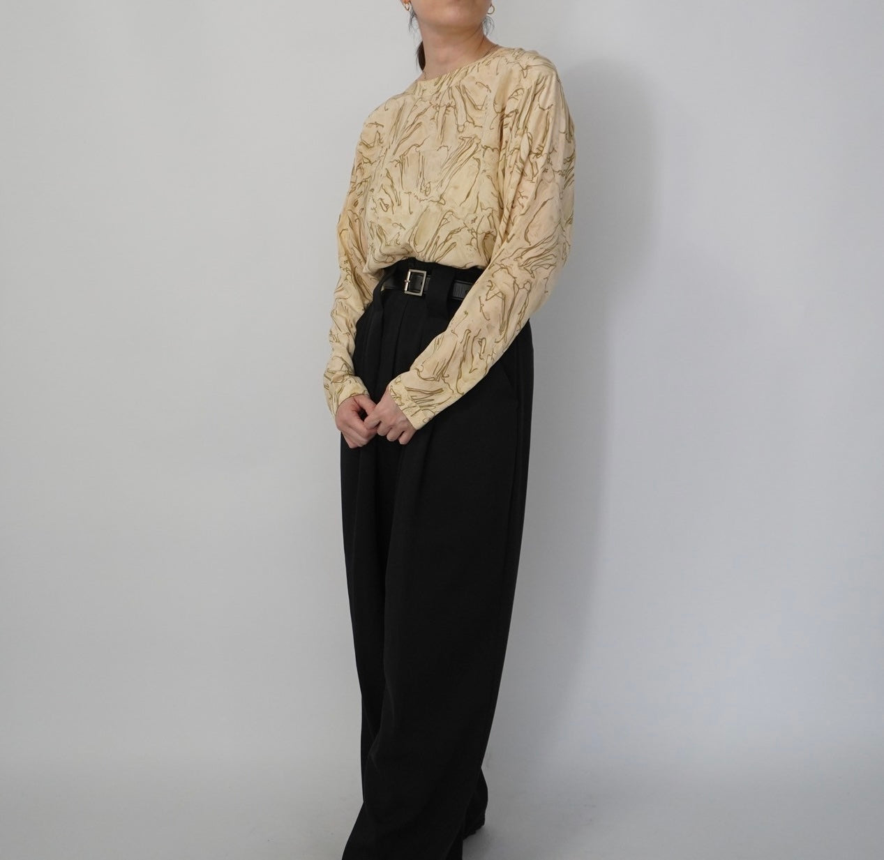 80s Silk Pattern Blouse
