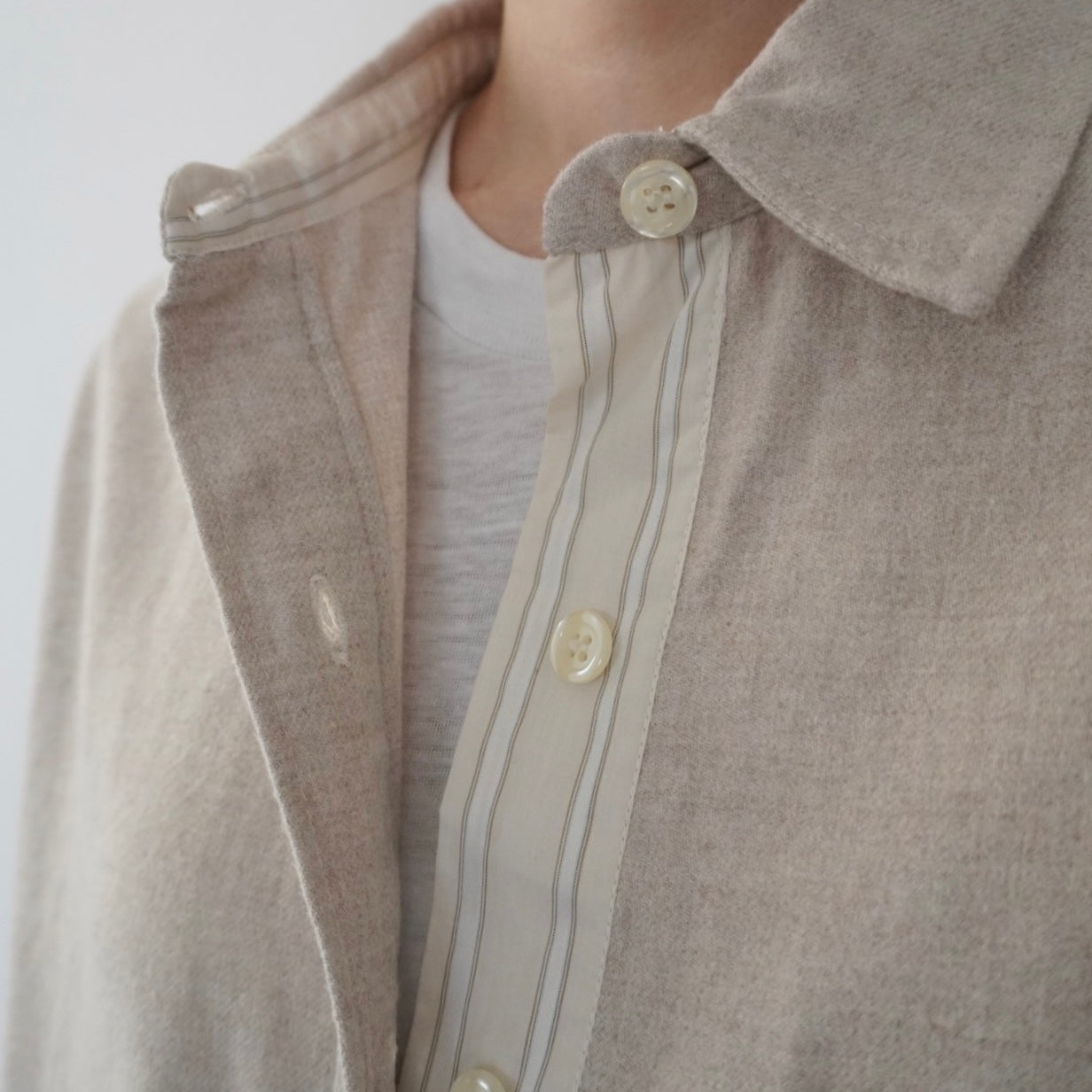 90s ”L.tavernier” Cotton Long Shirt Made in France