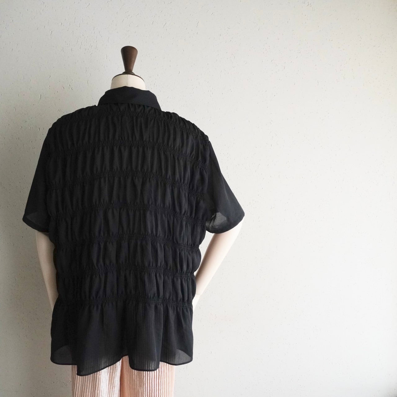 90s Pleated Sheer Shirt