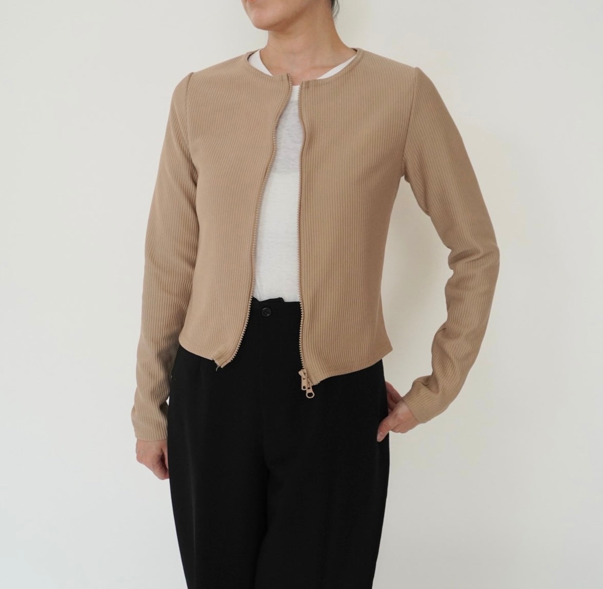 90s Zip Design Ribbed Top Made in UK