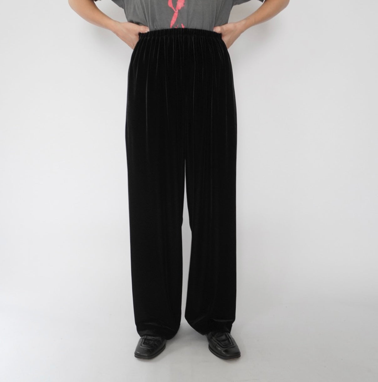 90s Black Velour Pants Made in USA