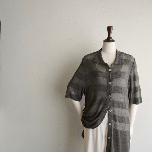 90s Sheer Striped Shirt Made in Italy