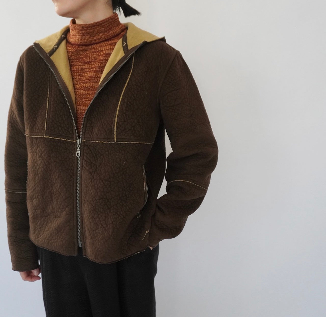90s Faux Shearling Zipped Jacket