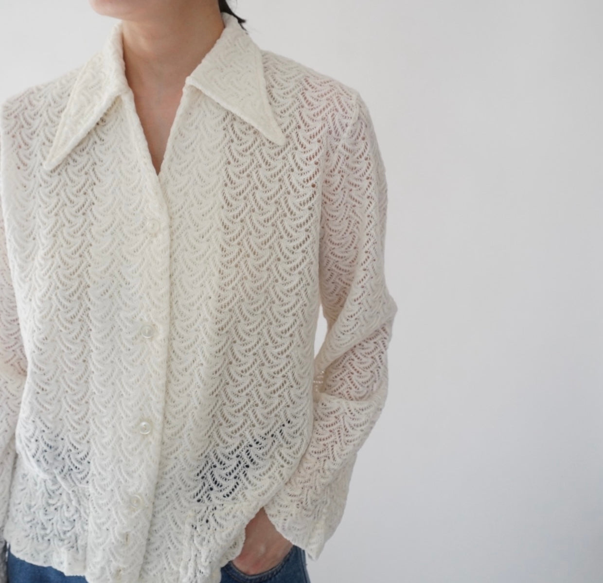 70s Lace Design Shirt
