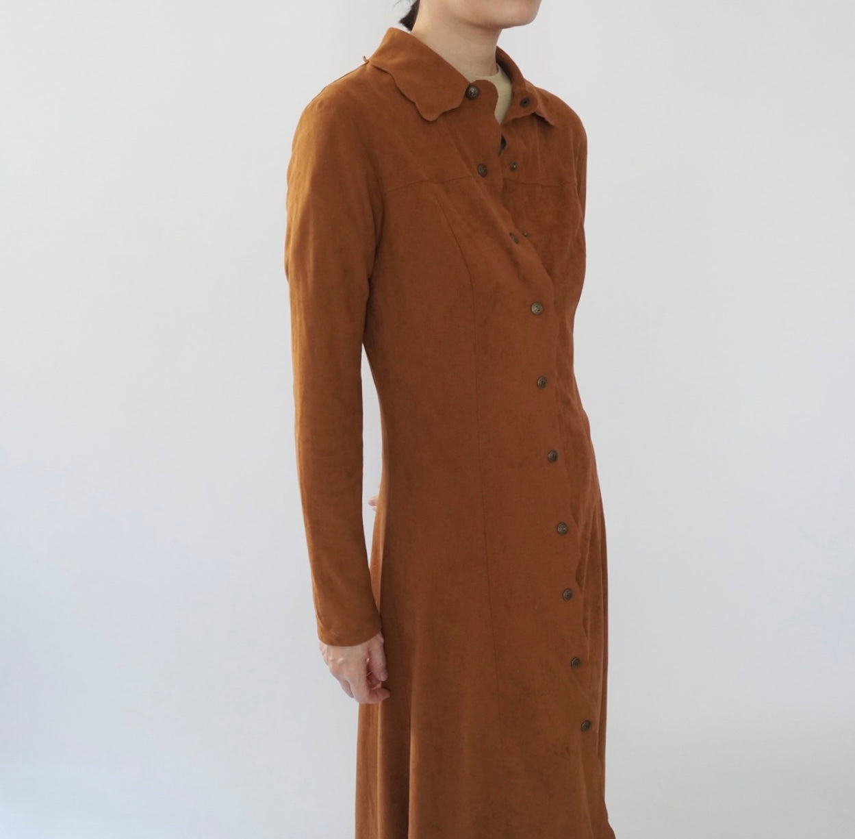 90s "FENDI" Faux Suede Dress Made in Italy
