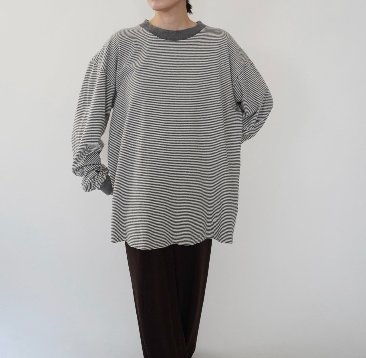 90s Striped Long Sleeves T-shirt Made in USA