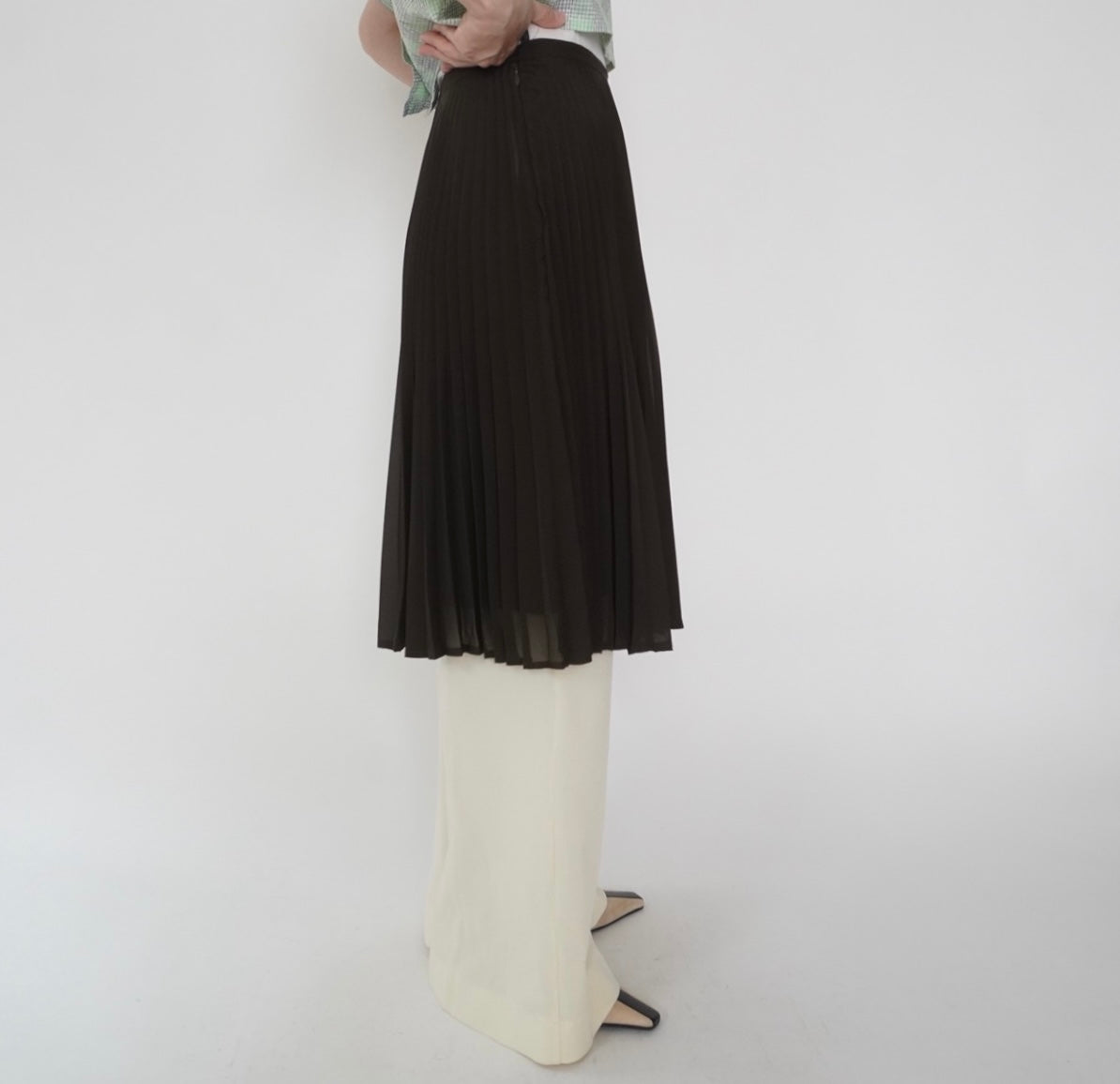 90s "BENETTON" Pleated Design Skirt Made in Italy