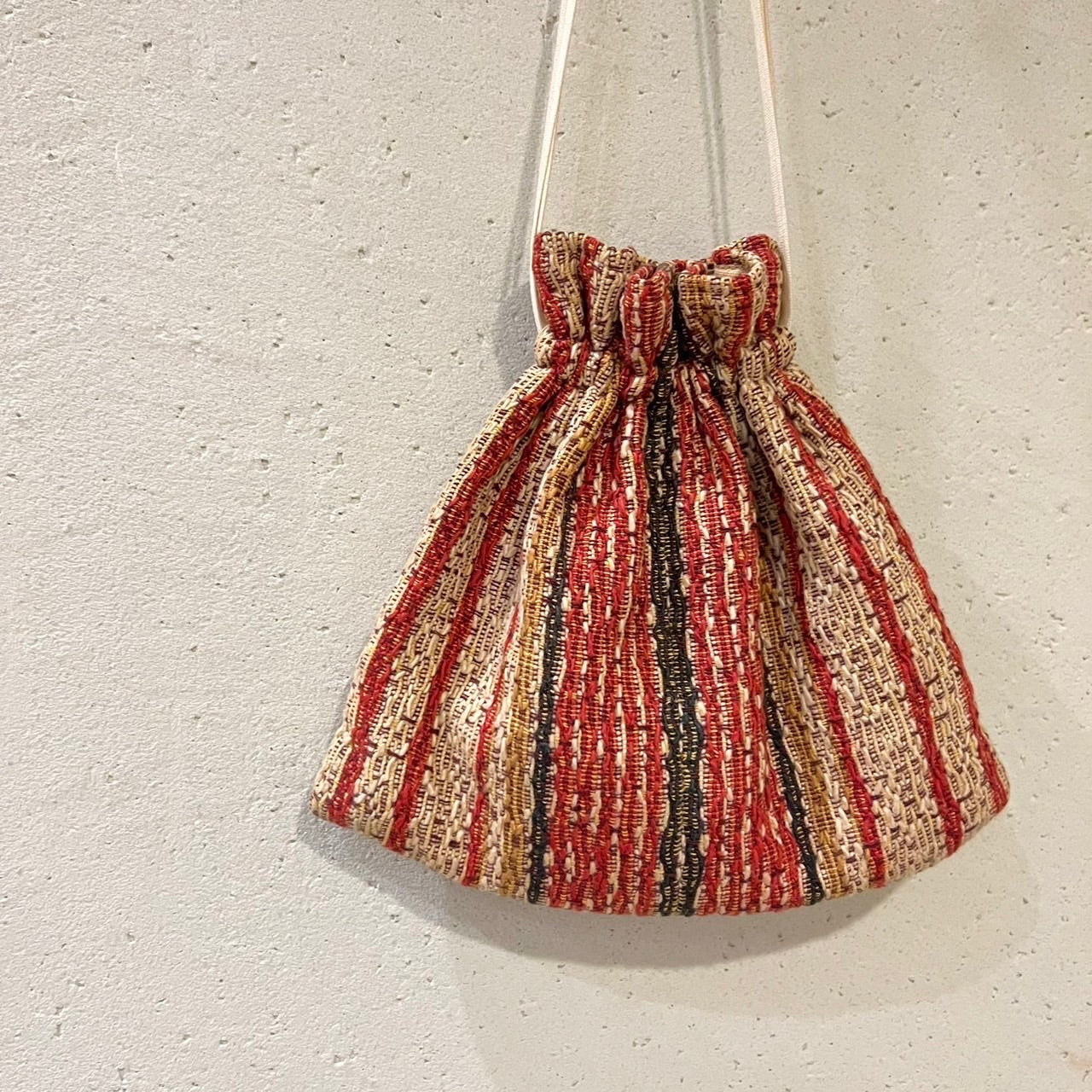 60s Striped Woven Bag