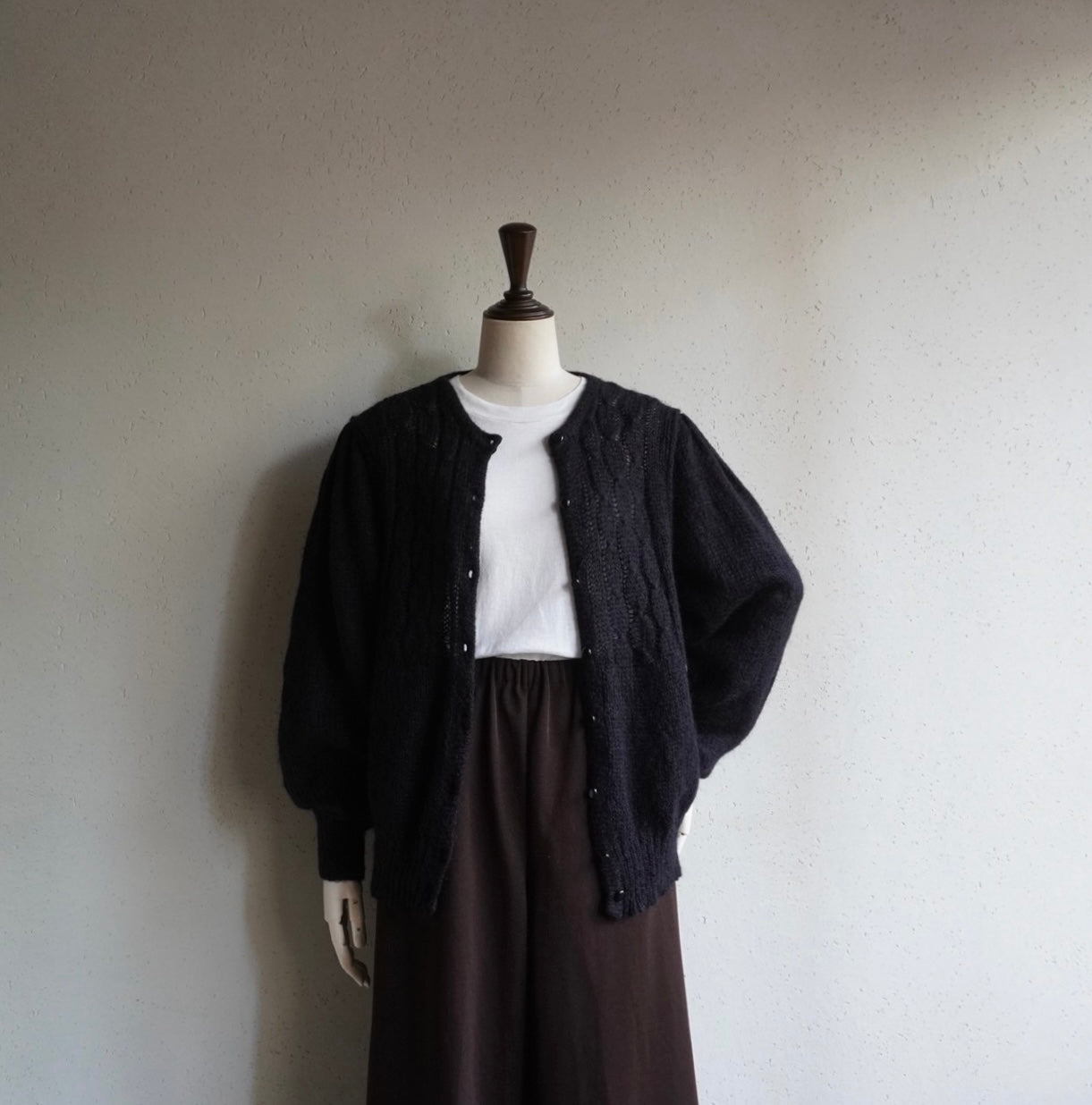 80s EURO Black Mohair Cardigan