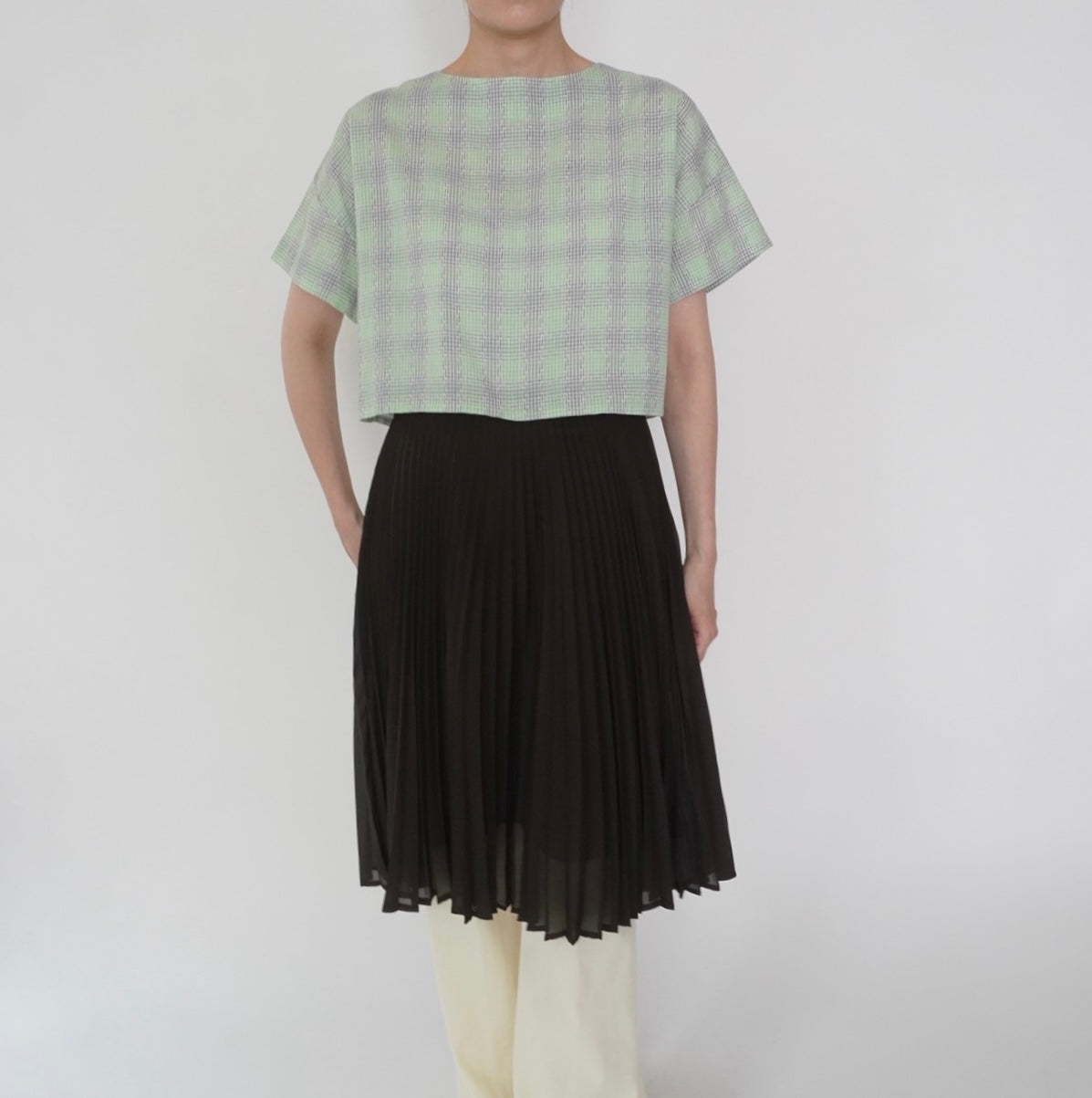 60s Plaid Boxy Blouse