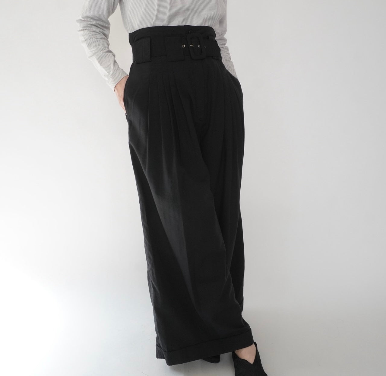 90s EURO Belted Wide Pants
