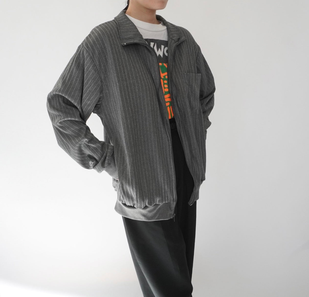 90s Ribbed Zip Top