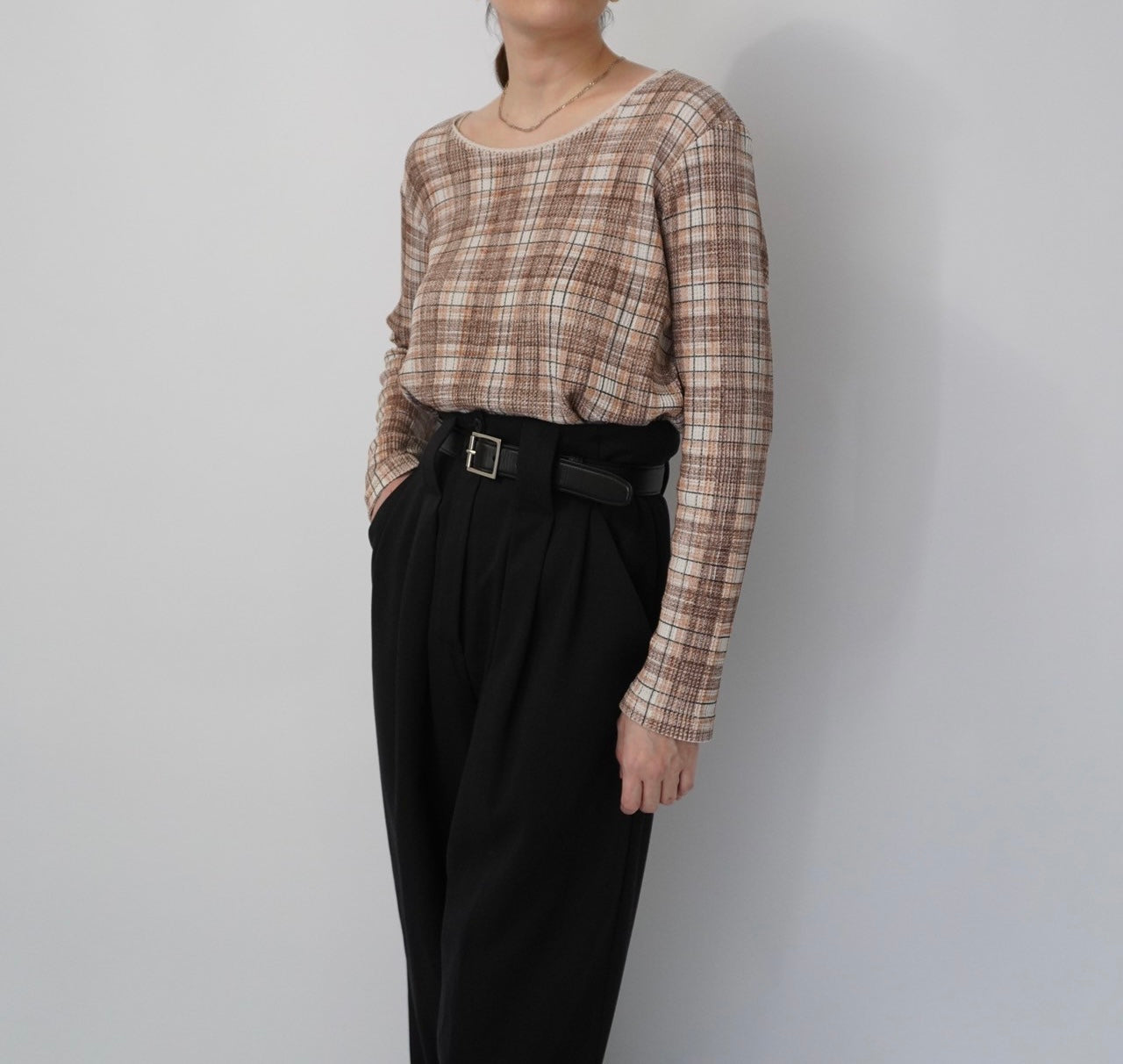 90s Plaid Top Made in USA