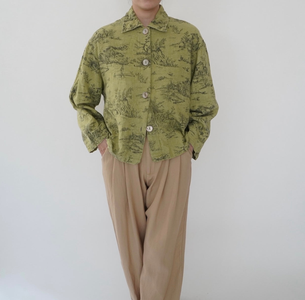 90s Pattern Shirt Jacket Made in USA