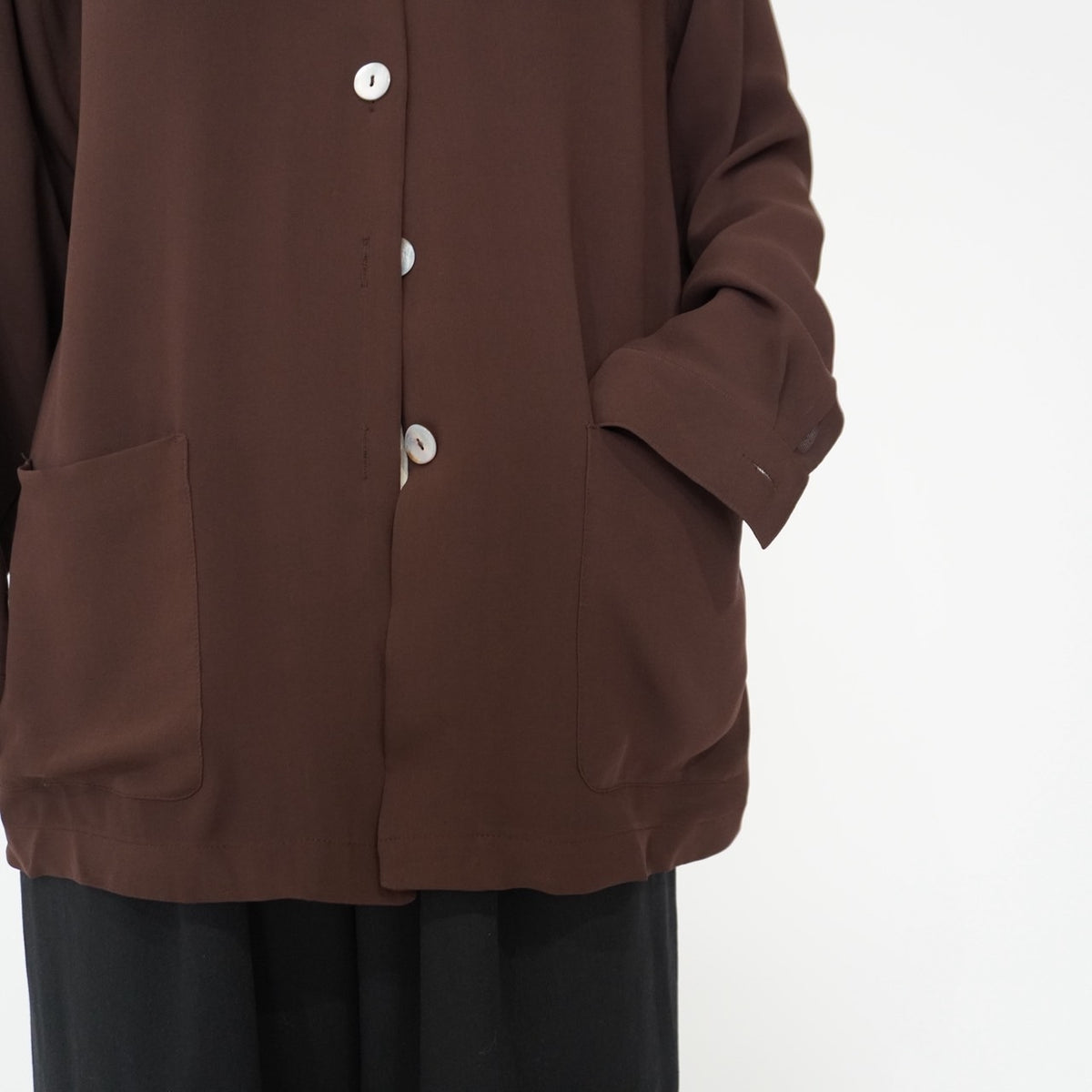 90s Brown Silk Shirt