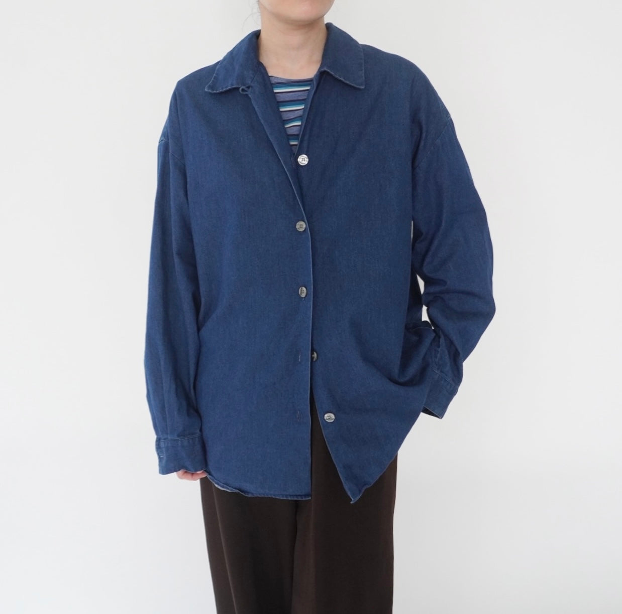 80s "ANNE KLEIN" Denim Shirt