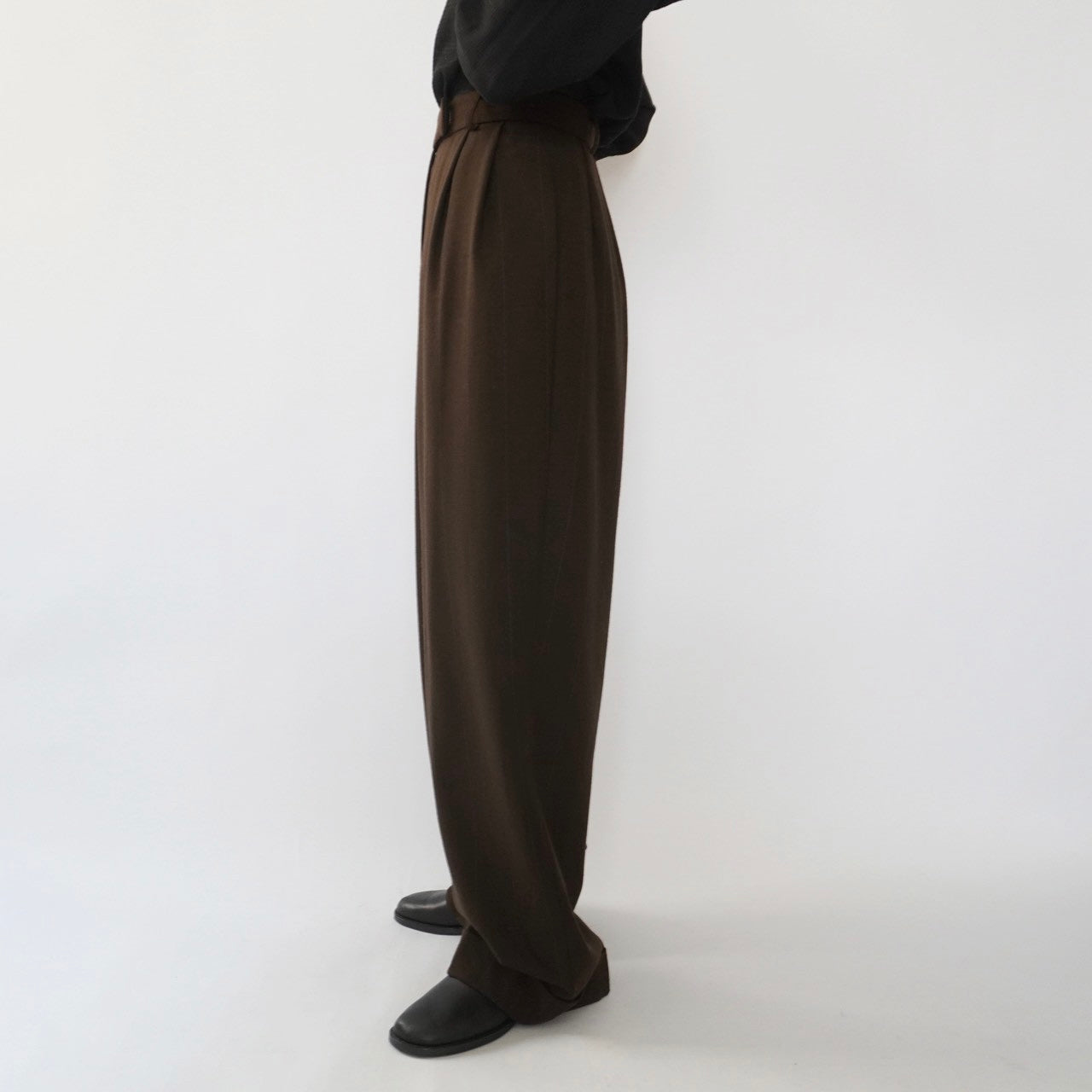 90s Wool Striped Wide Pants Made in USA Dead Stock