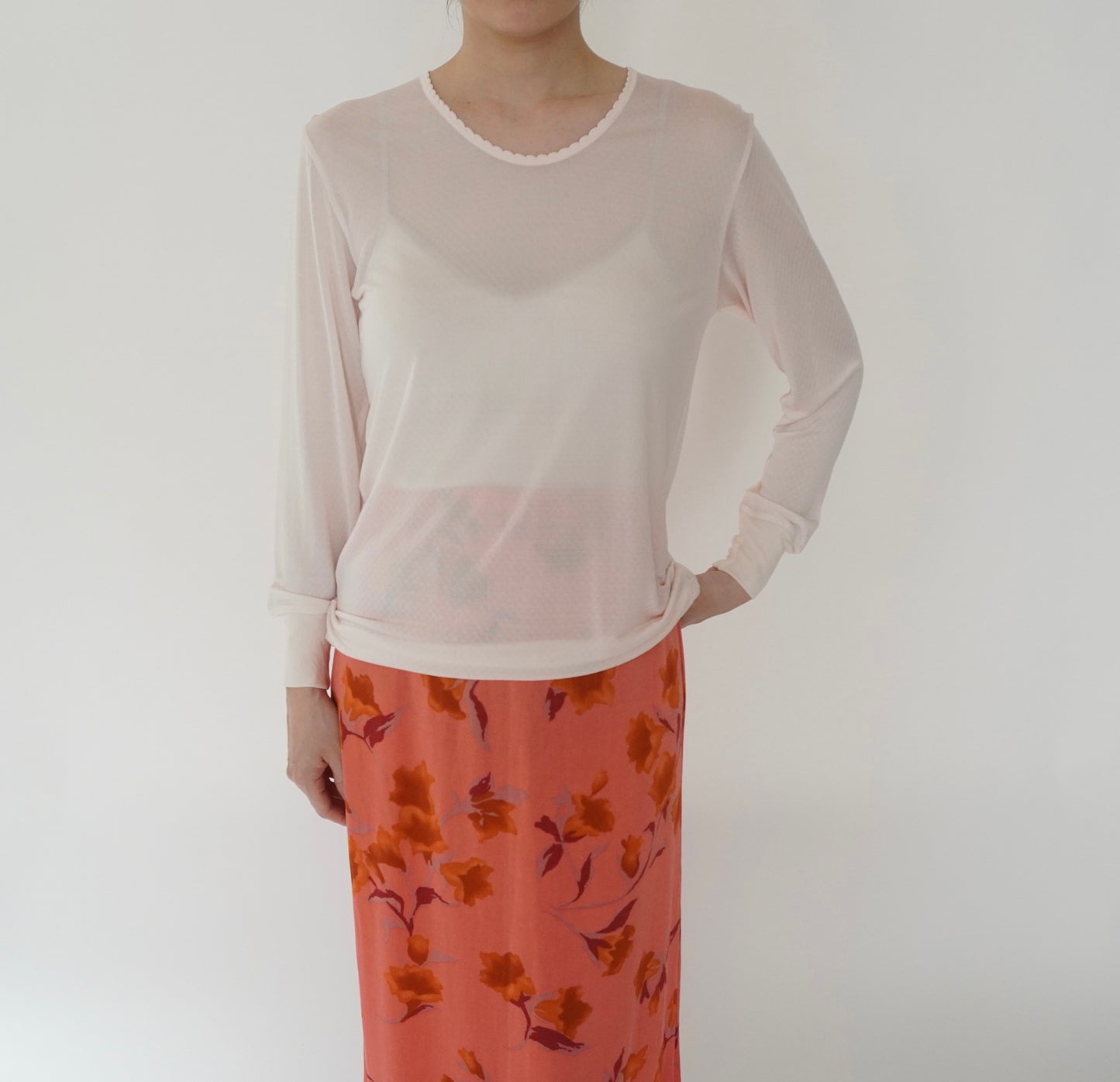 90s Light Pink Silk Top