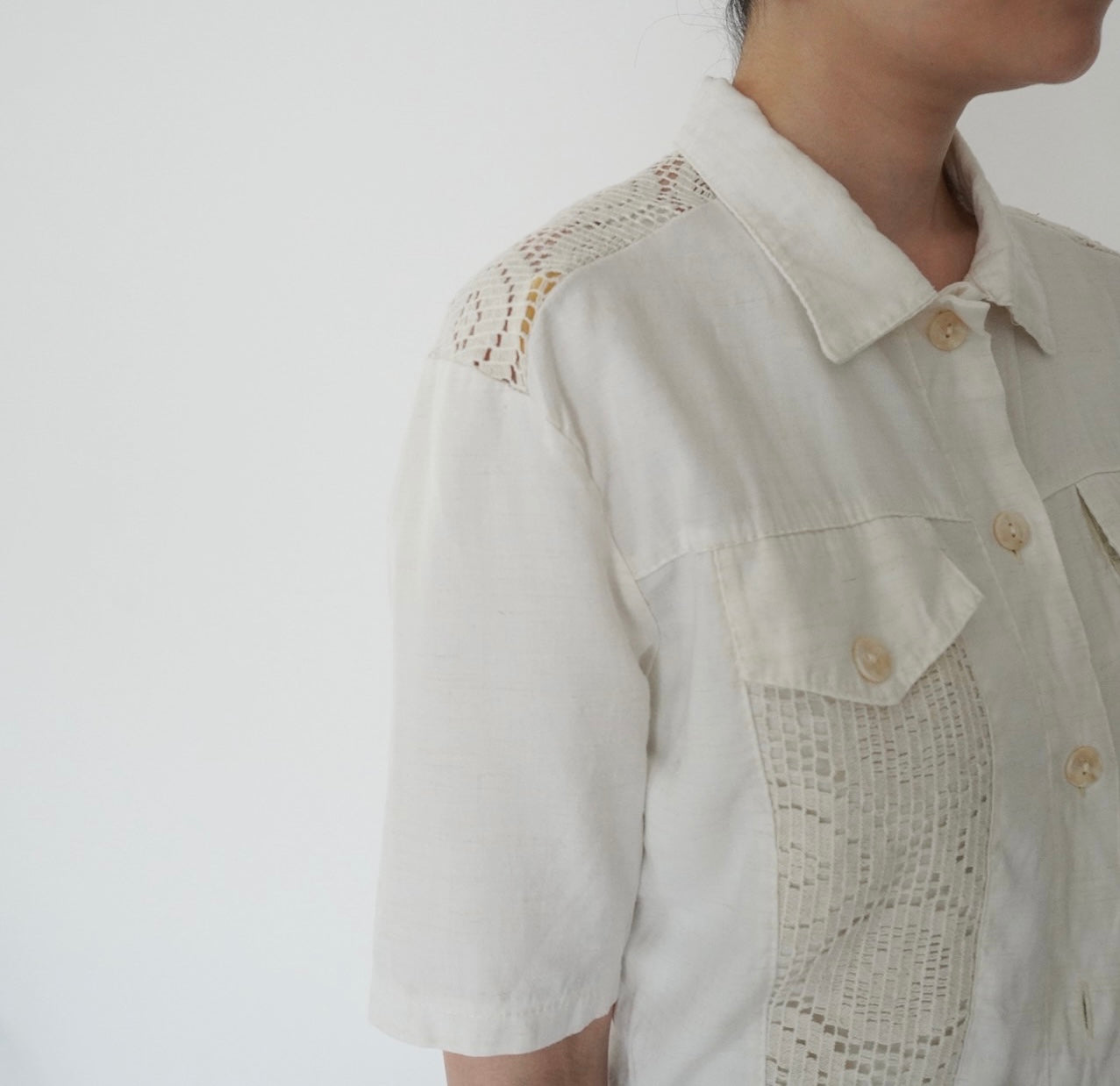 80s EURO Crochet Design Shirt
