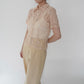 90s Lace Design Zipped Shirt Made in USA