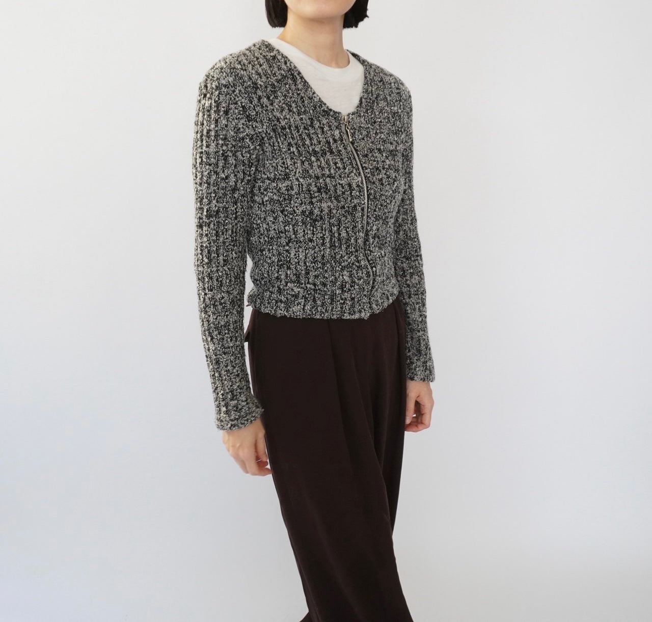 90s Zipped Knit Top