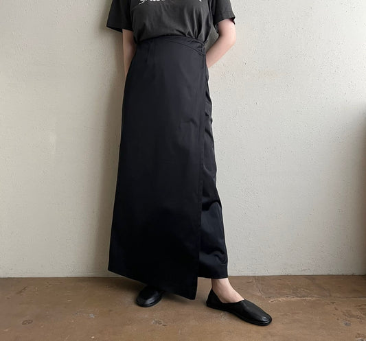 90s Black Wrap Skirt