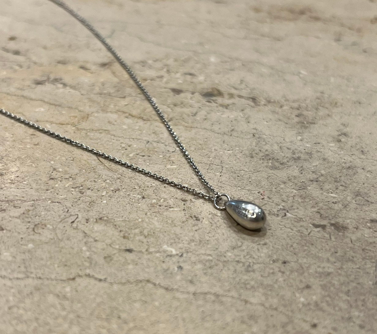 ”Tiffany & Co.” Silver Teardrop Necklace