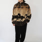 90s Horse Pattern Fleece Jacket Made in USA