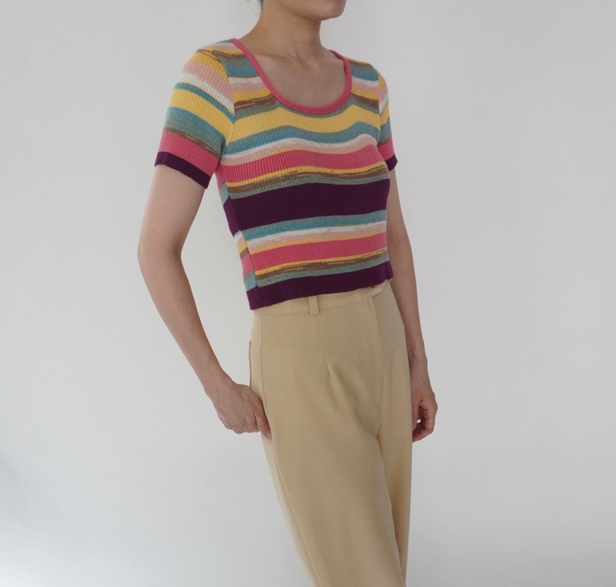 90s Multi Striped Top