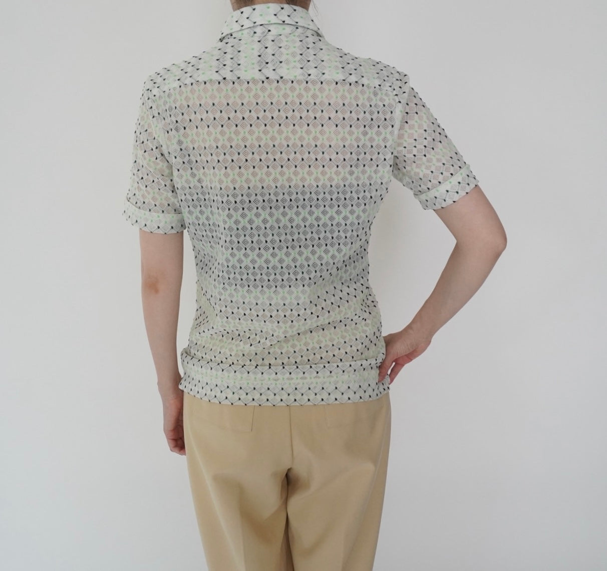 70s Pattern Zip Top