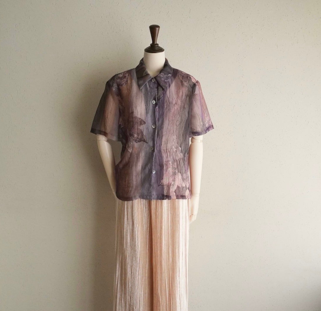 90s Printed Sheer Shirt Made in USA