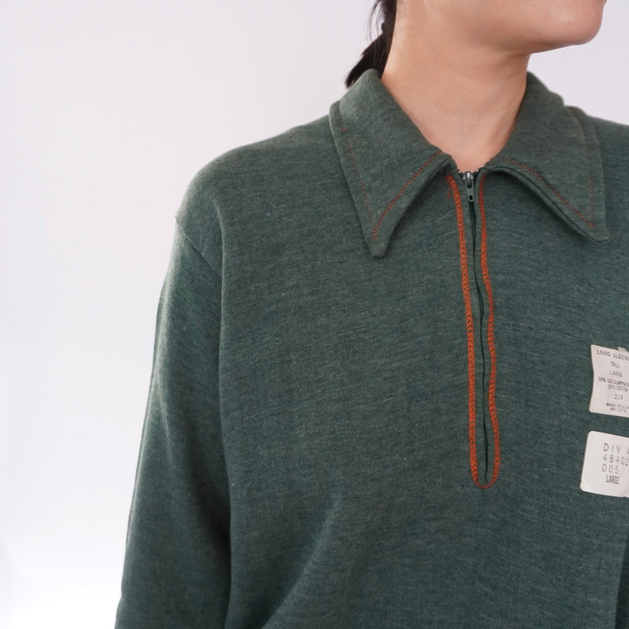 70s "Sears"  Half-Zip Sweater Made in USA Dead Stock