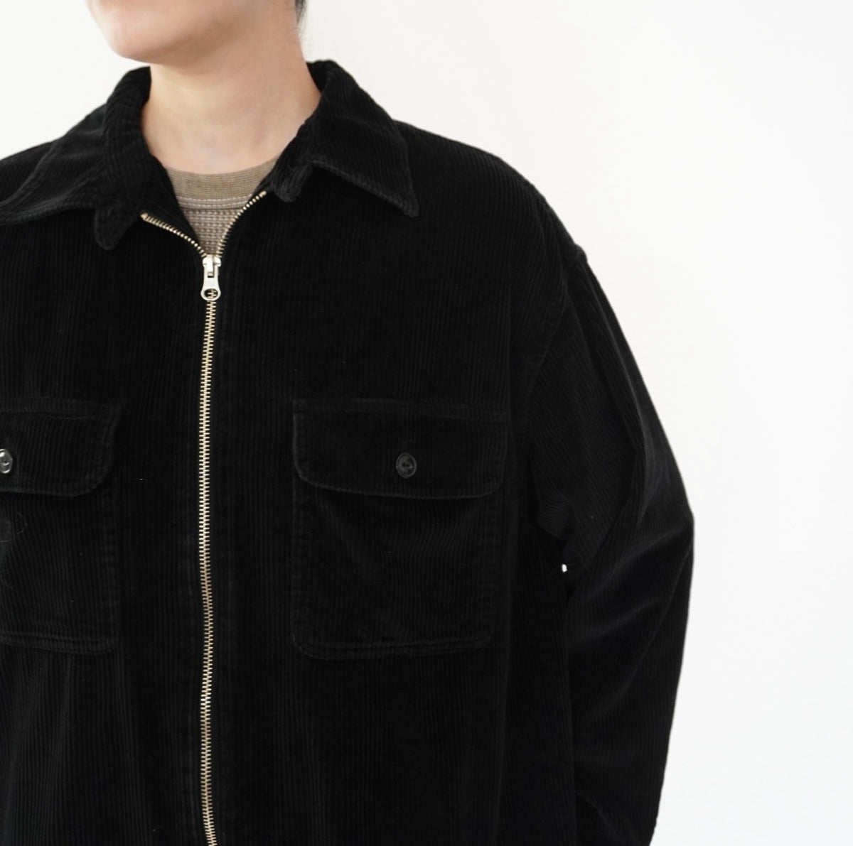 90s Zip Corduroy Shirt,Jacket