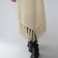 80s Ivory Fringe Skirt