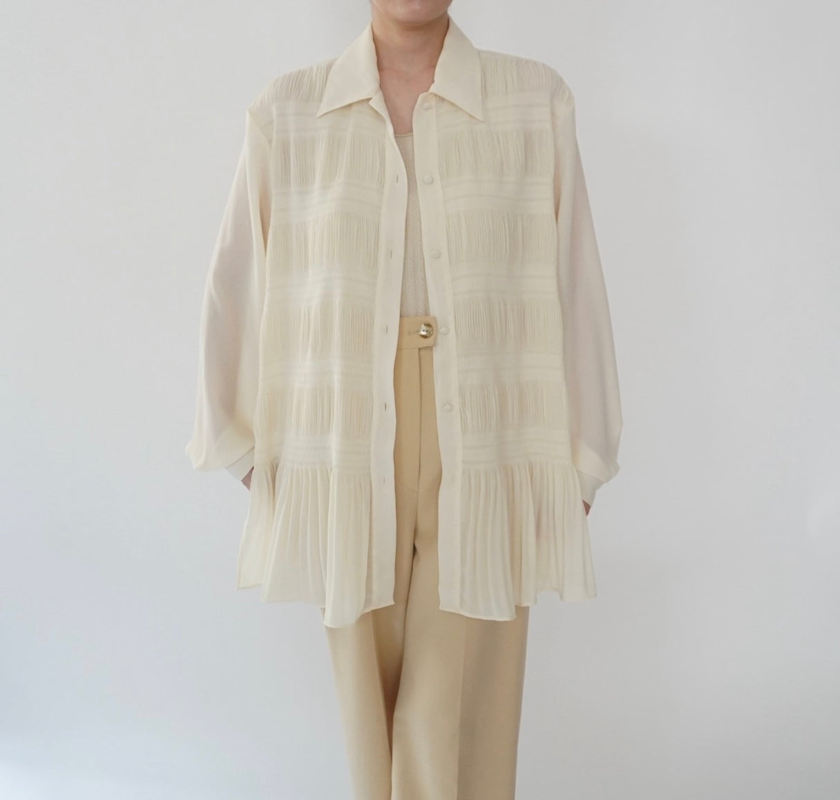 90s Pleated Design Shirt