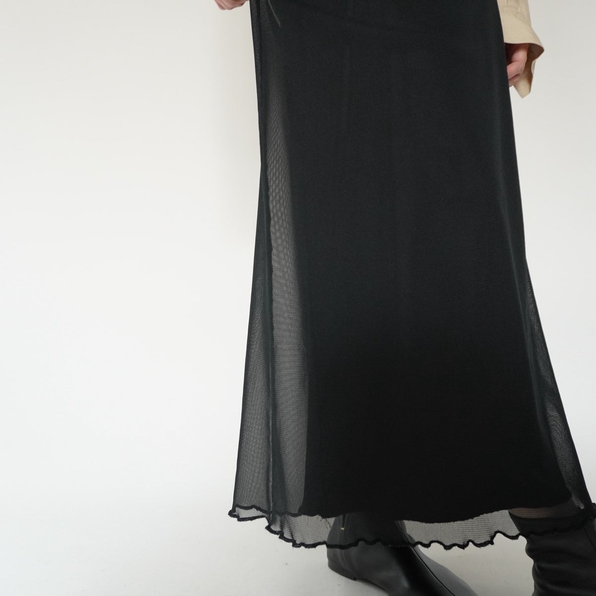 90s Black Sheer Skirt