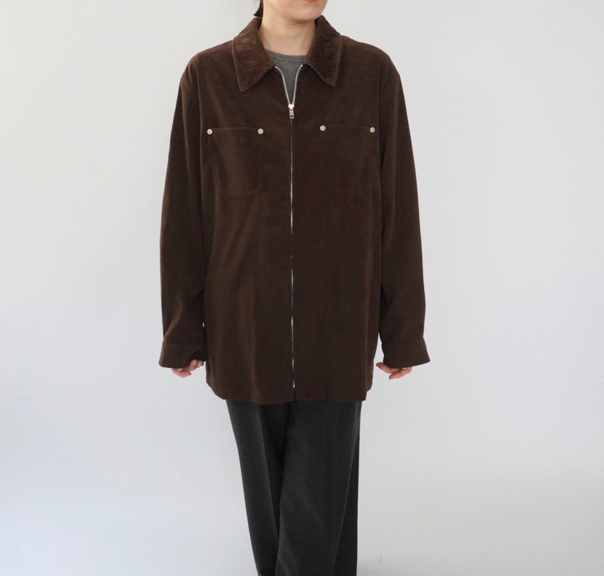 90s Zip Shirt Jacket