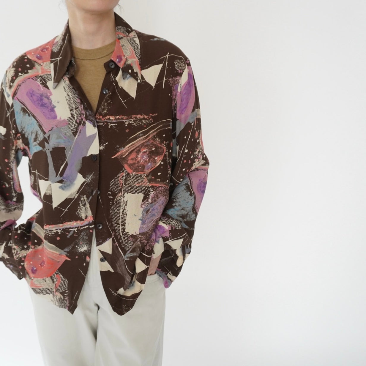 90s Rayon Printed Shirt