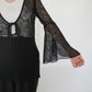 90s Black Sheer Design Top