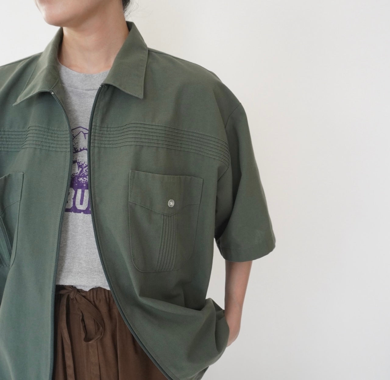 90s Khaki Design Shirt, Jacket