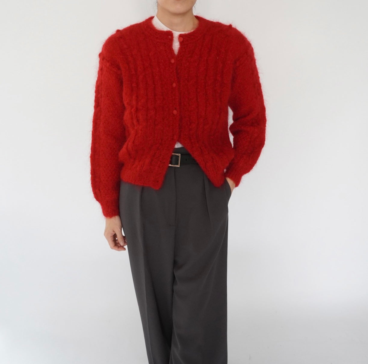 80s Red Cardigan
