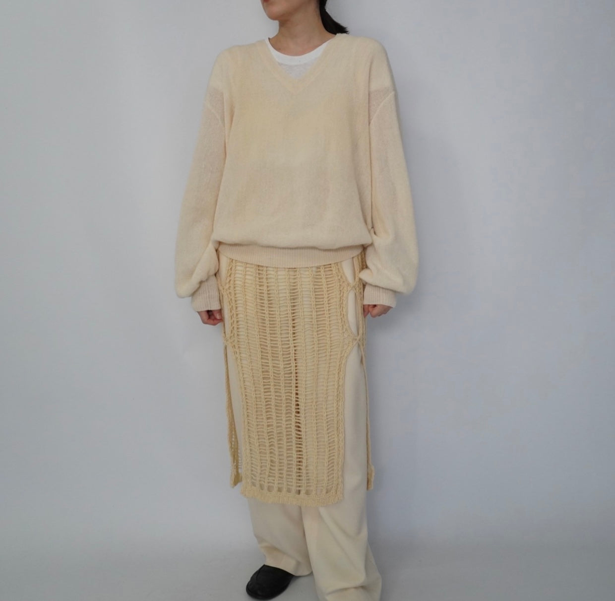 90s V neck Alpaca Knit