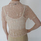 90s Lace Design Zipped Shirt Made in USA