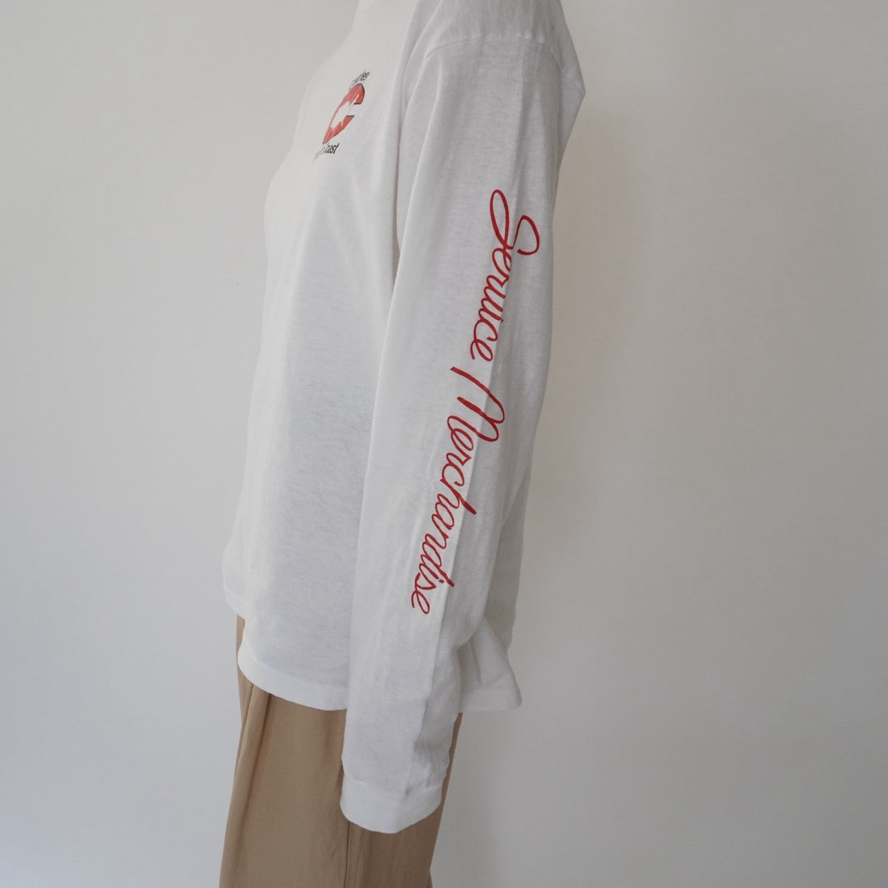 80s Printed Long Sleeves T-shirt Made in USA