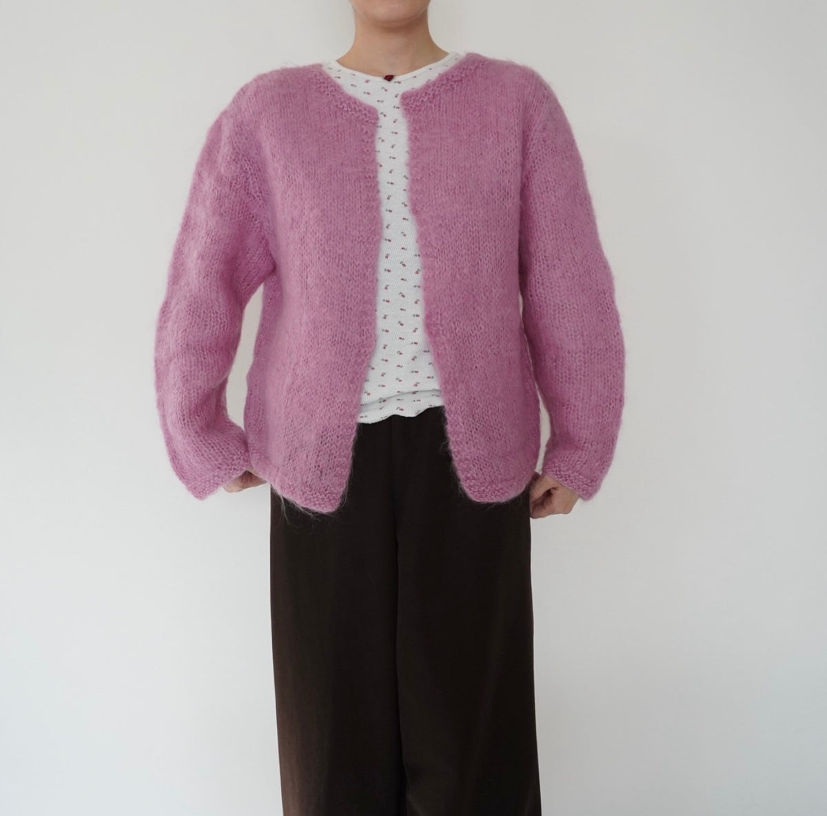 80s Pink Knit Cardigan
